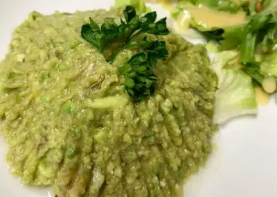 Purée verte avec salade
